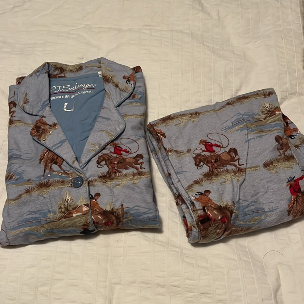 NWOT- washed. PJ Salvage pajamas, vintage, western print size small- oversize
